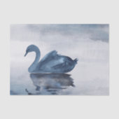 Misty Reflections | Moody Dusty Blue Swan op Lake Tissuepapier (Voorkant)