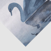 Misty Reflections | Moody Dusty Blue Swan op Lake Tissuepapier (Detail)