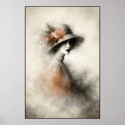 Misty Retro Portrait of Elegance Poster (Voorkant)