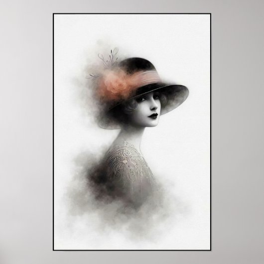 Misty Retro Portrait of Elegance Poster (Voorkant)