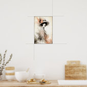 Misty Retro Portrait of Elegance Poster (Keuken)