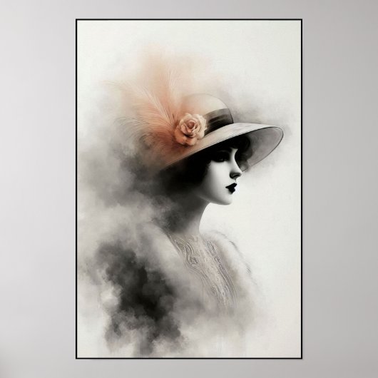 Misty Retro Portrait of Elegance Poster (Voorkant)