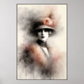Misty Retro Portrait of Elegance Poster (Voorkant)