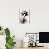 Misty Retro Portrait of Elegance Poster (Thuiskantoor)