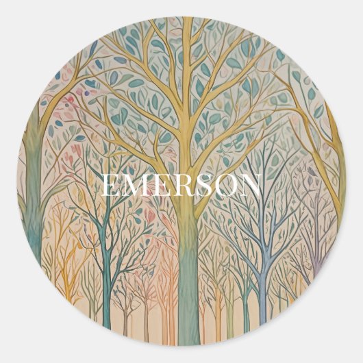 Misty Reverie Ronde Sticker (Voorkant)