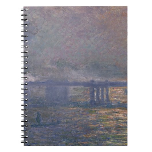 Misty River Bridge impressionistisch spiraal Notit Notitieboek (Voorkant)
