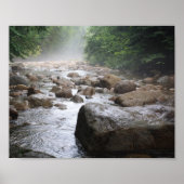 Misty River Rocks Poster (Voorkant)