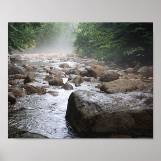 Misty River Rocks Poster (Voorkant)