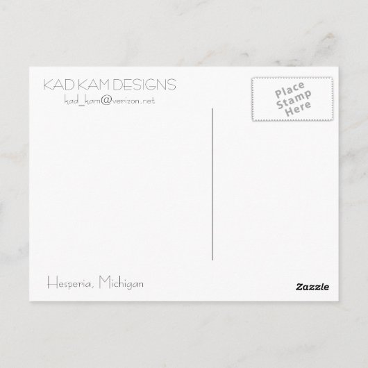 Misty Road Briefkaart (Achterkant)