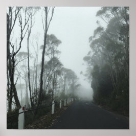 Misty road up kunanyi / Mt Wellington Tasmanië Poster
