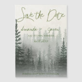 Misty Romantic Forest Trees Wedding Save the Date (Voorkant)