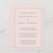 Misty Roos Blush Pink Wedding Invitting (Voorkant / Achterkant)