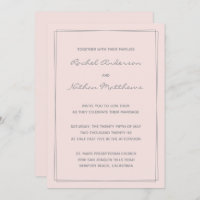Misty Roos Blush Pink Wedding Invitting