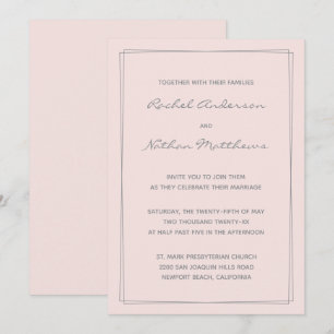 Misty Roos Blush Pink Wedding Invitting