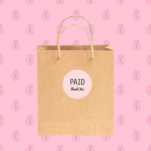 Misty Roos Blush Roze Minimalist Betaald Ronde Sticker