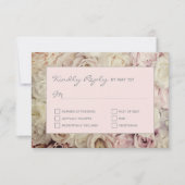 Misty Roos Blush roze RSVP-kaarten Roos achtergron RSVP Kaartje (Voorkant)