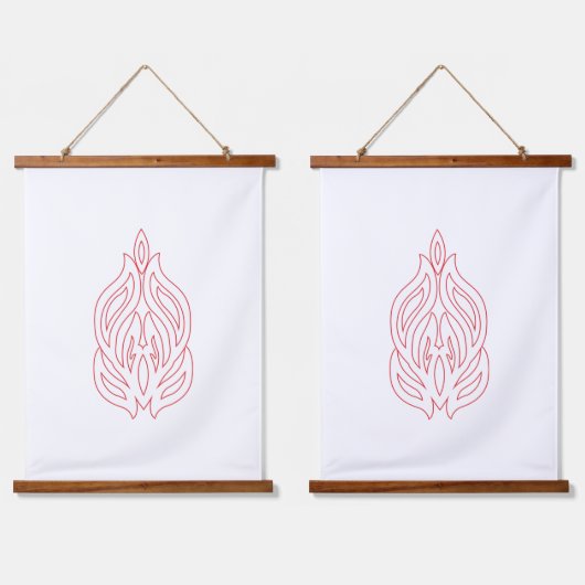 Misty Roos, Flush Mahogany, decoratief ontwerp Hangend Wandkleed (Dubbel)