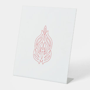 Misty Roos, Flush Mahogany, decoratief ontwerp Reclamebord Met Voetstuk