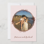 Misty Roos Monogram Elegant Wedding Uitnodiging (Achterkant)