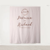 Misty Roos Monogram faux folie Weddenschap Achterg Wandkleed (Voorkant)