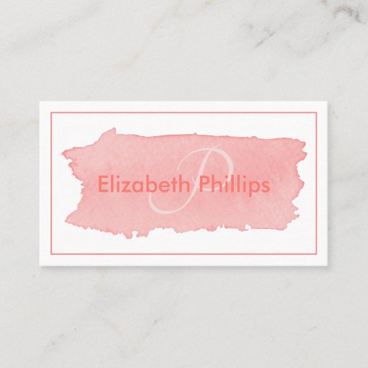Misty Roos Monogram penseel Stijlvol Visitekaartje (Voorkant)