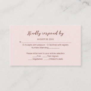 Misty Roos Monogram Wedding RSVP Enclosure Kaart