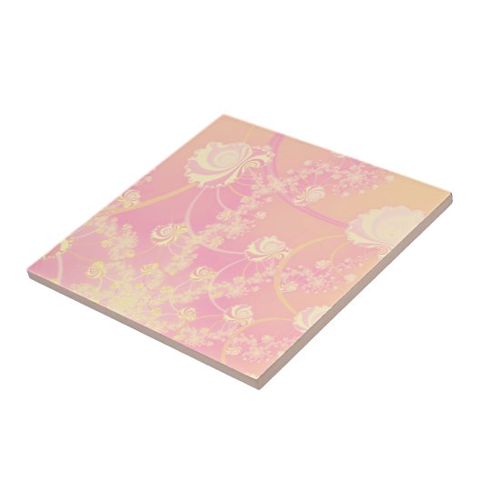 Misty Roos Pastel Roze fractal ventilator Tegeltje (Zijkant)