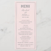 Misty Roos Pink Blush Weddenrennen Menu (Voorkant)