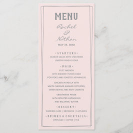 Misty Roos Pink Blush Weddenrennen Menu