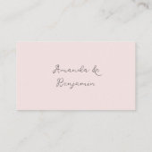 Misty Roos Wedding Site Modern Monogram Minimalist Visitekaartje (Achterkant)