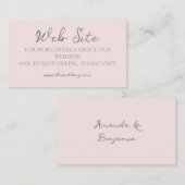 Misty Roos Wedding Site Modern Monogram Minimalist Visitekaartje (Voorkant / Achterkant)