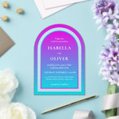 Misty rose and light sky blue gradient wedding acryl uitnodigingen (Insitu (Huwelijk))