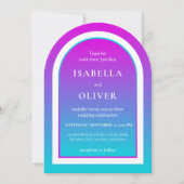 Misty rose and light sky blue gradient wedding kaart (Voorkant)