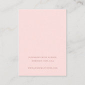 Misty Rose Bouquet Roze Bloemen Oorbel Display Visitekaartje (Achterkant)