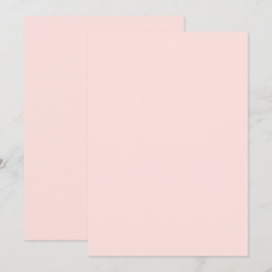 Misty Rose Effen Kleur Plat Uitnodigingskaart Kaart (Voorkant / Achterkant)