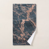 Misty Rustic Blue en Roos Gold Pink Glam Marble Bad Handdoek (Handdoek)