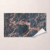 Misty Rustic Blue en Roos Gold Pink Glam Marble Bad Handdoek (Handdoek)