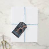 Misty Rustic Blue en Roos Gold Pink Glam Marble Cadeaulabel (Met Touw)