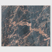 Misty Rustic Blue en Roos Gold Pink Glam Marble Cadeaupapier (Vlak)