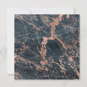 Misty Rustic Blue en Roos Gold Pink Glam Marble Kaart (Achterkant)