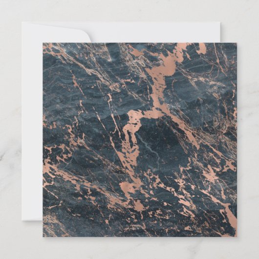 Misty Rustic Blue en Roos Gold Pink Glam Marble Kaart (Achterkant)