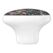 Misty Rustic Blue en Roos Gold Pink Glam Marble Keramische Knop (Zijkant)