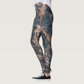 Misty Rustic Blue en Roos Gold Pink Glam Marble Leggings (Links)