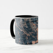 Misty Rustic Blue en Roos Gold Pink Glam Marble Mok (Voorkant links)