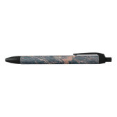 Misty Rustic Blue en Roos Gold Pink Glam Marble Zwarte Inkt Pen (Bovenkant)