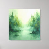 Misty Sage Abstract - Biologisch Modern Canvas Afdruk (Voorkant)