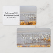 Misty Sandhill Cranes Visitekaartje (Voorkant / Achterkant)