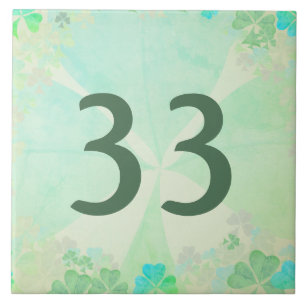 Misty Shamrock House Number Tile Tegeltje