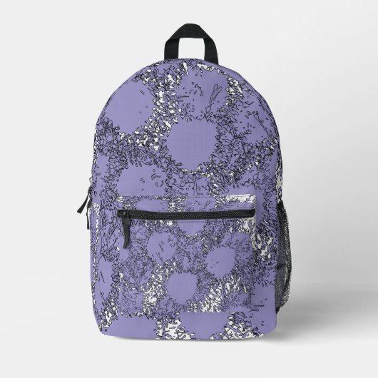 Misty Shamrocks Backpack – Trendy & Artistic Bedrukte Rugzak (Voorkant)