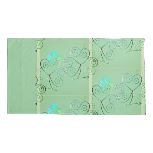 Misty Shamrocks Pillowcase Kussensloop (Achterkant-Links)